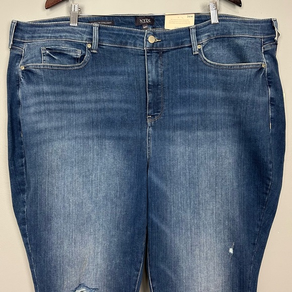 NYDJ Marilyn Straight Ankle Jeans Women’s Plus Size 26W Distressed Stretch Denim - Picture 3 of 10